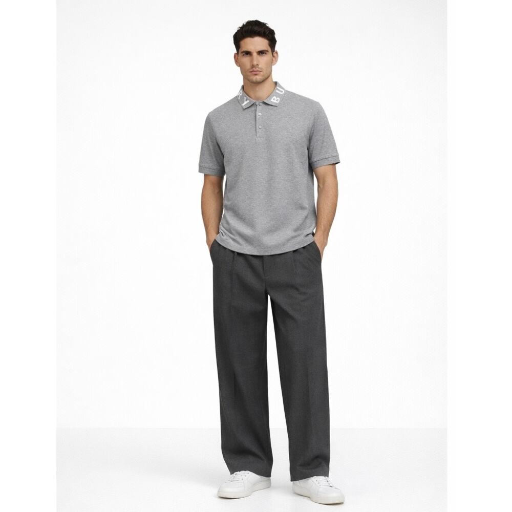 Sold❌Burberry Light Gray logo Polo Shirt XXL NWT